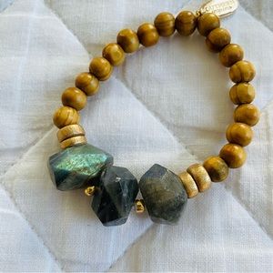 southern sequins wooden beaded bracelet